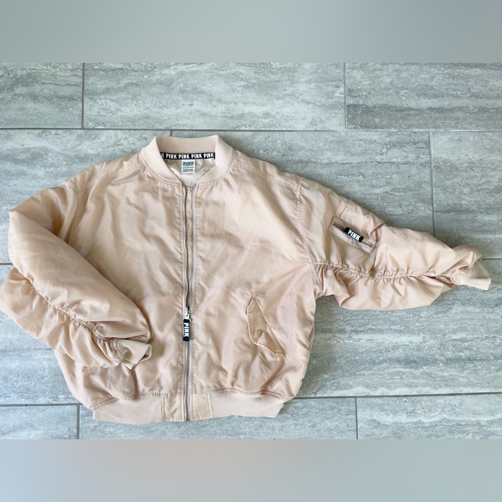 PINK BY VICTORIA SECRET FLIGHT JACKET Bomber XS Oversized Fit
